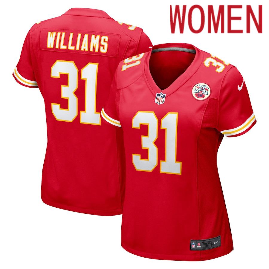 Women Kansas City Chiefs 31 Darrel Williams Nike Red Game NFL Jersey